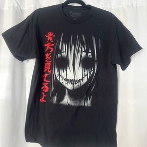 Spencer's Black Tee with Red and White Graphic